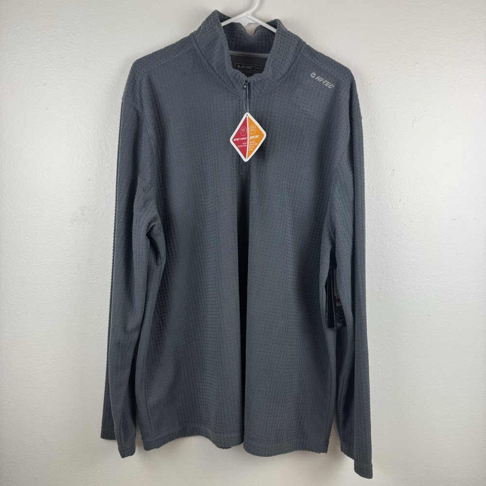 NWT - HI-TEC Jordan Mens Dimple Fleece 1/4 Zip‎ Sweater Pullover Gray - XXL 2XL